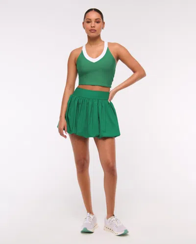 Abercrombie & Fitch Ypb Motiontek Bubble Hem Mini Skirt In Green