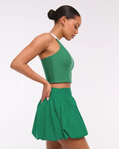 Abercrombie & Fitch Ypb Motiontek Bubble Hem Mini Skirt In Green