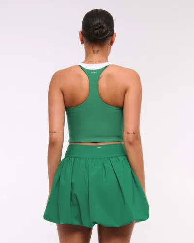 Abercrombie & Fitch Ypb Motiontek Bubble Hem Mini Skirt In Green