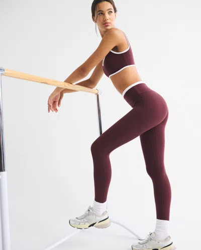 Abercrombie & Fitch Ypb Studioflex 7/8-length Legging In Burgundy