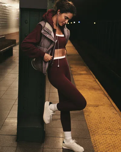 Abercrombie & Fitch Ypb Studioflex 7/8-length Legging In Burgundy