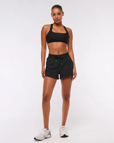 Abercrombie & Fitch Ypb Motiontek High Rise Lined Workout Short In Black