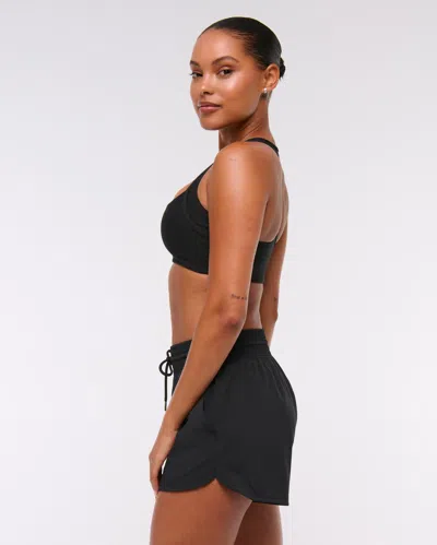 Abercrombie & Fitch Ypb Motiontek High Rise Lined Workout Short In Black