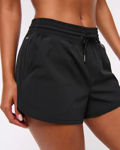Abercrombie & Fitch Ypb Motiontek High Rise Lined Workout Short In Black
