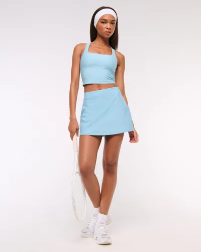 Abercrombie & Fitch Ypb Sculptlux Lined Clean Mini Skirt In Blue