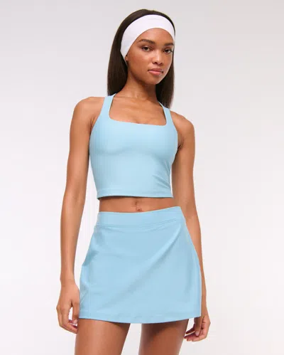 Abercrombie & Fitch Ypb Sculptlux Lined Clean Mini Skirt In Blue