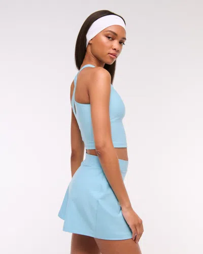 Abercrombie & Fitch Ypb Sculptlux Lined Clean Mini Skirt In Blue