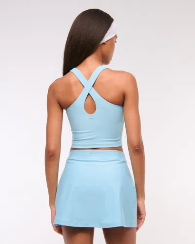 Abercrombie & Fitch Ypb Sculptlux Lined Clean Mini Skirt In Blue