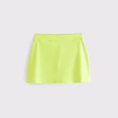 Abercrombie & Fitch Ypb Sculptlux Lined Clean Mini Skirt In Yellow