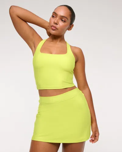 Abercrombie & Fitch Ypb Sculptlux Lined Clean Mini Skirt In Yellow