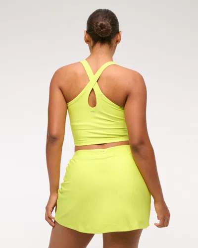 Abercrombie & Fitch Ypb Sculptlux Lined Clean Mini Skirt In Yellow