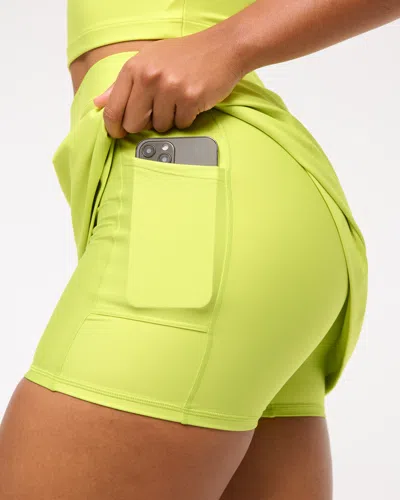 Abercrombie & Fitch Ypb Sculptlux Lined Clean Mini Skirt In Yellow