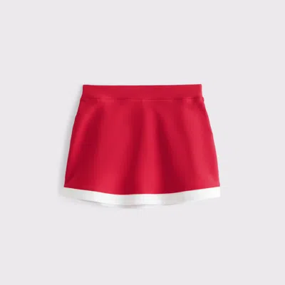Abercrombie & Fitch Ypb Sculptlux High Rise Lined Skirt In Red