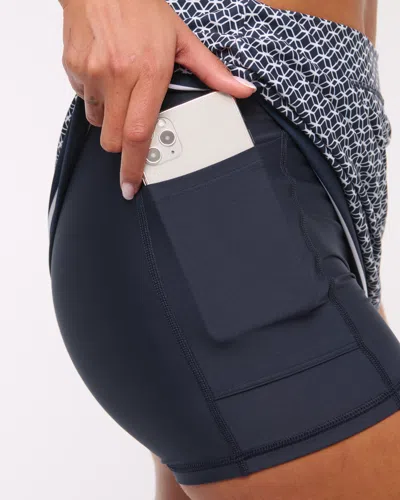 Abercrombie & Fitch Ypb Sculptlux High Rise Lined Skirt In Blue