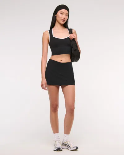 Abercrombie & Fitch Ypb Studioflex Mid Rise Mini Skirt In Black
