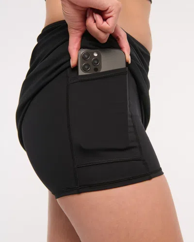 Abercrombie & Fitch Ypb Studioflex Mid Rise Mini Skirt In Black