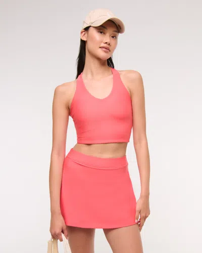 Abercrombie & Fitch Ypb Sculptlux Lined Clean Mini Skirt In Orange