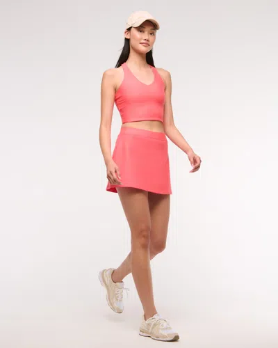 Abercrombie & Fitch Ypb Sculptlux Lined Clean Mini Skirt In Orange