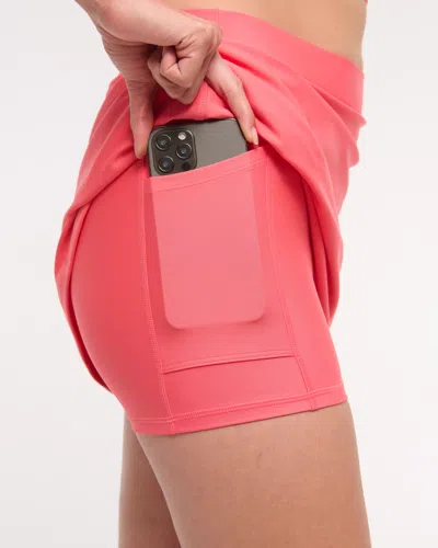 Abercrombie & Fitch Ypb Sculptlux Lined Clean Mini Skirt In Orange