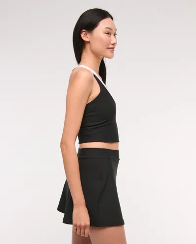 Abercrombie & Fitch Ypb Sculptlux Lined Clean Mini Skirt In Black