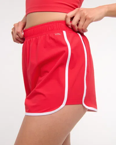 Abercrombie & Fitch Ypb Sprinttek High Rise Lined Short In Red