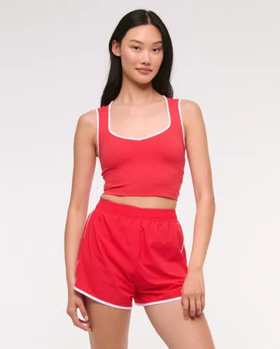 Abercrombie & Fitch Ypb Sprinttek High Rise Lined Short In Red