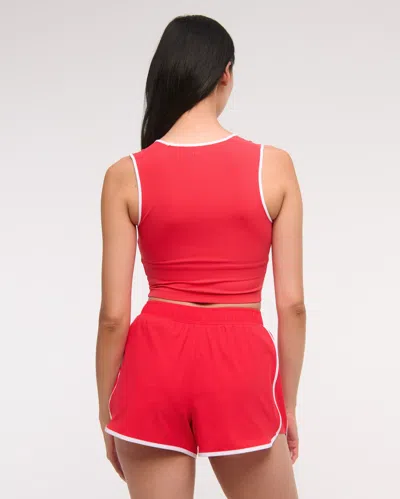 Abercrombie & Fitch Ypb Sprinttek High Rise Lined Short In Red