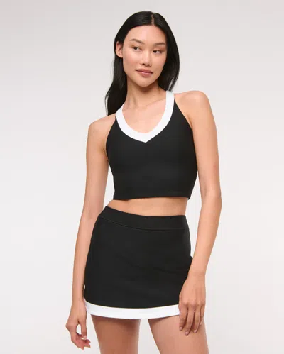 Abercrombie & Fitch Ypb Sculptlux Lined Clean Mini Skirt In Black