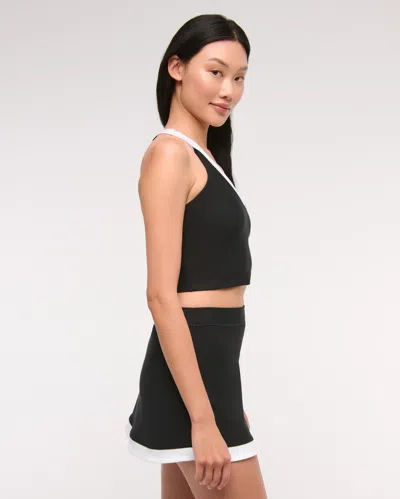 Abercrombie & Fitch Ypb Sculptlux Lined Clean Mini Skirt In Black