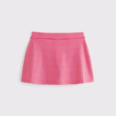 Abercrombie & Fitch Ypb Sculptlux Lined Clean Mini Skirt In Red
