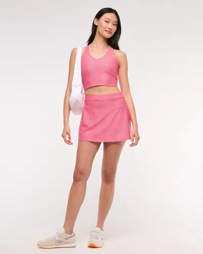 Abercrombie & Fitch Ypb Sculptlux Lined Clean Mini Skirt In Red