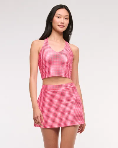 Abercrombie & Fitch Ypb Sculptlux Lined Clean Mini Skirt In Red