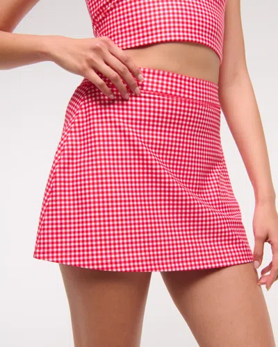 Abercrombie & Fitch Ypb Sculptlux Lined Clean Mini Skirt In Red