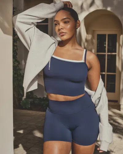 Abercrombie & Fitch Ypb Studioflex Bike Short In Blue