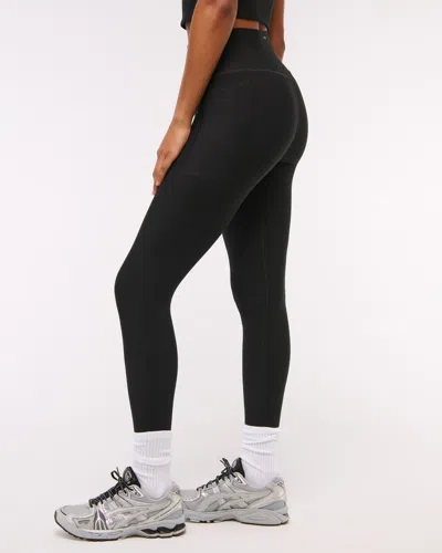 Abercrombie & Fitch Ypb Sculptlux Curve Love 7/8-length Pocket Legging In Black