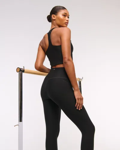 Abercrombie & Fitch Ypb Sculptlux Curve Love 7/8-length Pocket Legging In Black