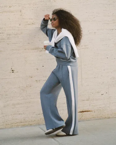 Abercrombie & Fitch Ypb Neoknit Wide Leg Sweatpant In Blue