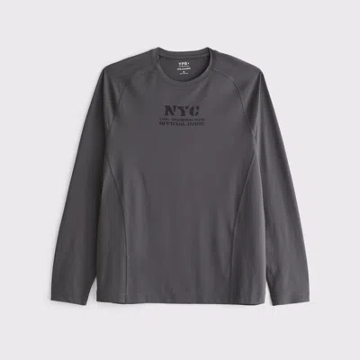 Abercrombie & Fitch Ypb Sweatwik Long-sleeve Tee In Gray