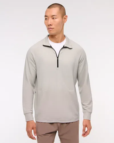 Abercrombie & Fitch Ypb Active Waffle Half-zip In Gray