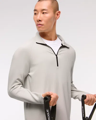 Abercrombie & Fitch Ypb Active Waffle Half-zip In Gray