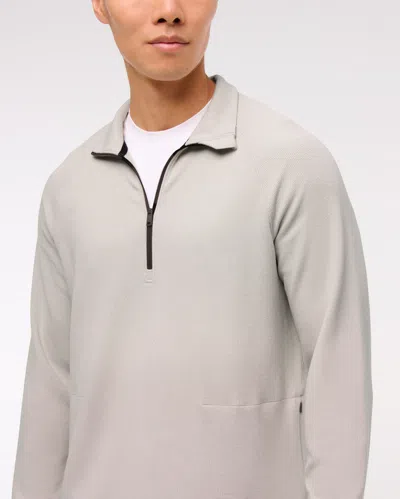 Abercrombie & Fitch Ypb Active Waffle Half-zip In Gray