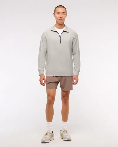 Abercrombie & Fitch Ypb Active Waffle Half-zip In Gray