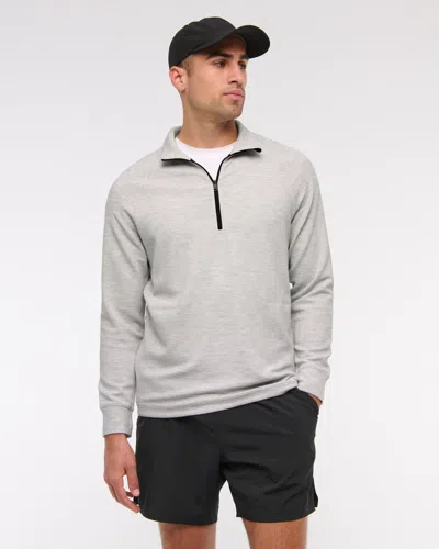 Abercrombie & Fitch Ypb Active Waffle Half-zip In Gray