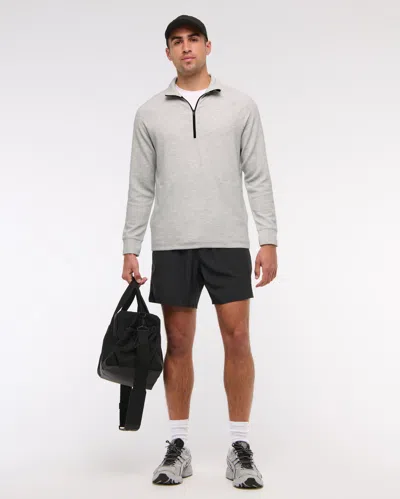 Abercrombie & Fitch Ypb Active Waffle Half-zip In Gray