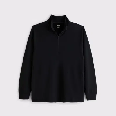 Abercrombie & Fitch Ypb Active Waffle Half-zip In Black