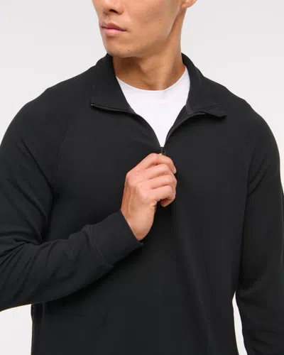 Abercrombie & Fitch Ypb Active Waffle Half-zip In Black