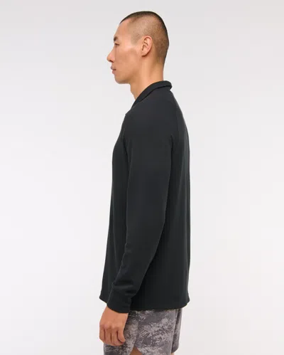 Abercrombie & Fitch Ypb Active Waffle Half-zip In Black