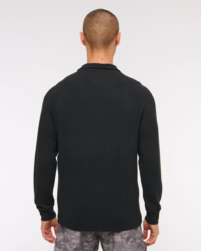 Abercrombie & Fitch Ypb Active Waffle Half-zip In Black