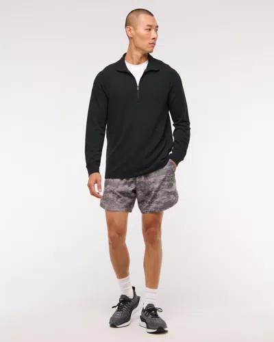 Abercrombie & Fitch Ypb Active Waffle Half-zip In Black
