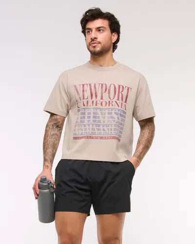Abercrombie & Fitch Ypb Active Heavyweight Cotton Tee In Brown